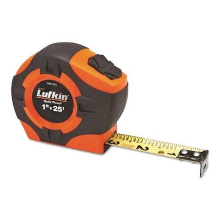 Crescent Lufkin Lufkin 182-PQR1425N 1 in. x 25 ft. Hi-Viz Quickread Power Return Tapes - Orange 182-PQR1425N